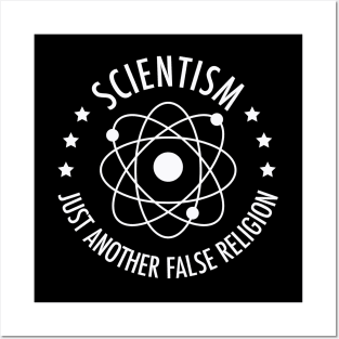 Scientism...Just another false religion, funny meme white text Posters and Art